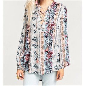 Show Me Your Mumu Thatcher Tie Top - Size Medium